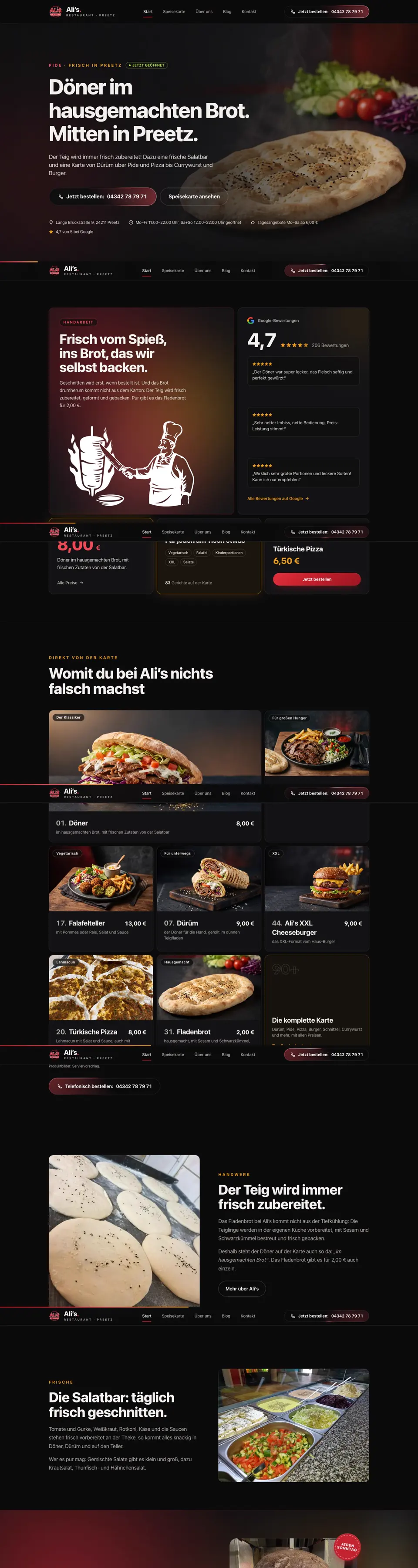 Website Ali's Restaurant